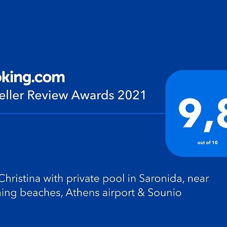 Villa Christina With Private Pool In Saronida, Near Stunning Beaches, Athens Airport & Sounio Exteriér fotografie